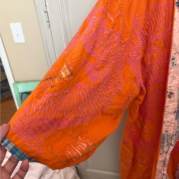 MAGNOLIA PEARL Orange and Pink Patchwork KIMONO worn once!
**must sell. - Picture 4 of 8